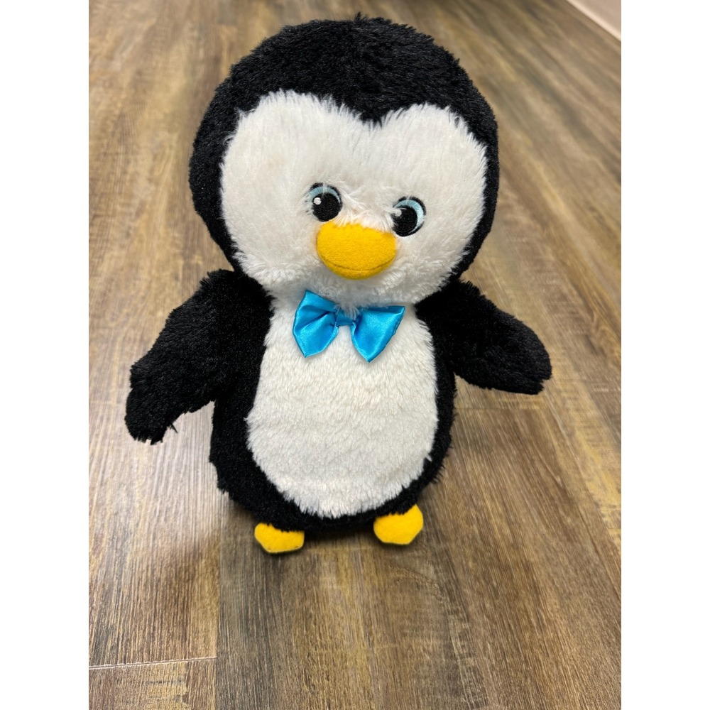 Build-A-Bear Workshop Penguin Plush Black White Blue Bow Tie Sound 2018 12in